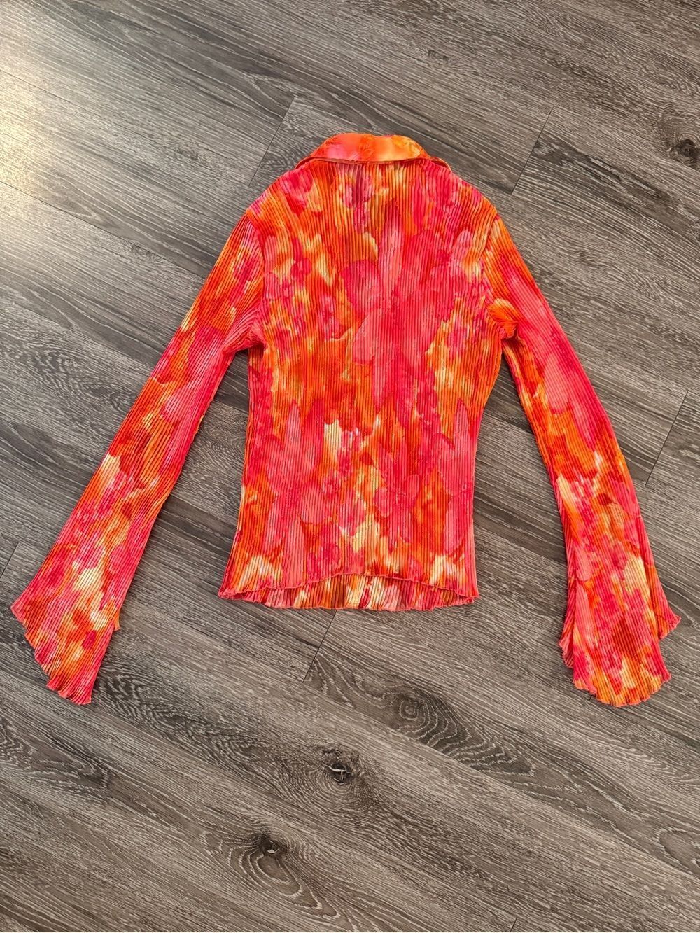 Cache Vintage Bell Sleeve Tropical Flower Blouse - Picture 7 of 7